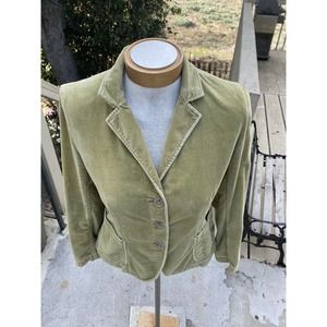 J. Crew Moss green Velvet Blazer jacket Sz PM